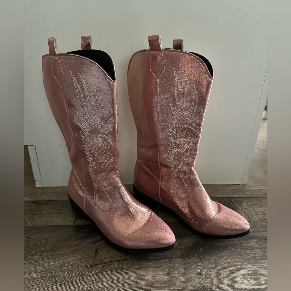 Pink glitter cowgirl boots
